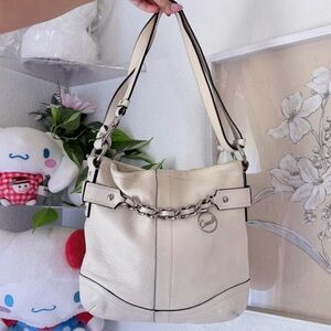 Coach White Leather Purse Y2K